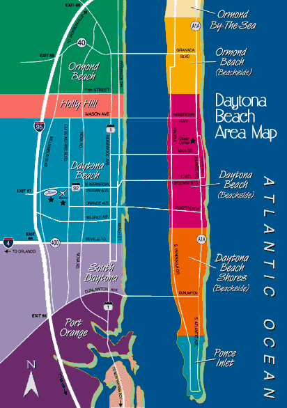 daytona beach map. Maps.